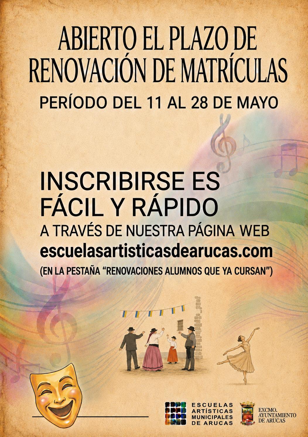 Fechas de Renovaciones - Escuelas Artísticas Municipales de Arucas